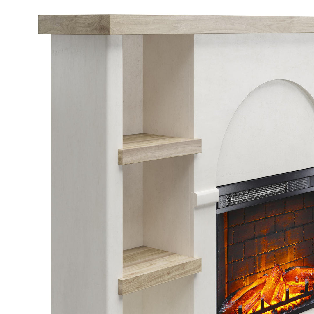 Contemporary mantel and bookshelf fusion -  Plaster