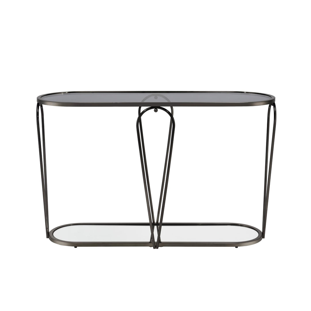 Console Table with Bottom Shelf - Black / grey