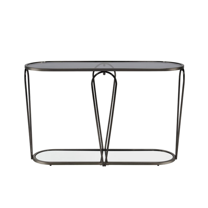 Console Table with Bottom Shelf - Black / grey