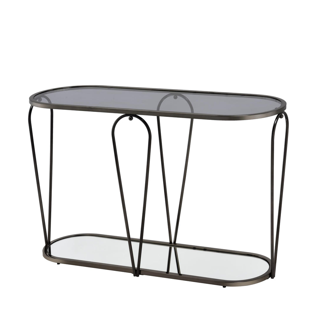 Clairemont Console Table with Bottom Shelf - Black / grey