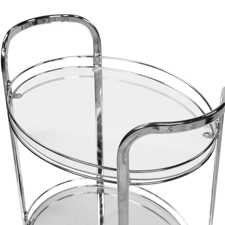 tempered glass top kitchen cart - Chrome