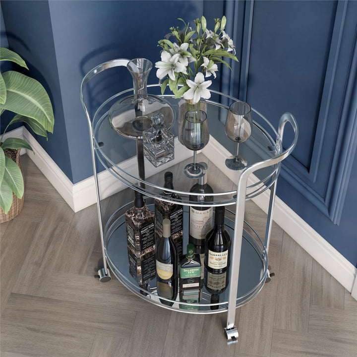 2 tier bar cart - Chrome