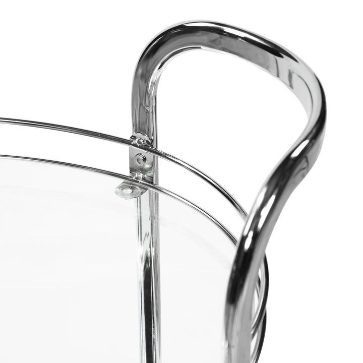 Jules 2 Tier Rolling Kitchen & Bar Cart - Chrome