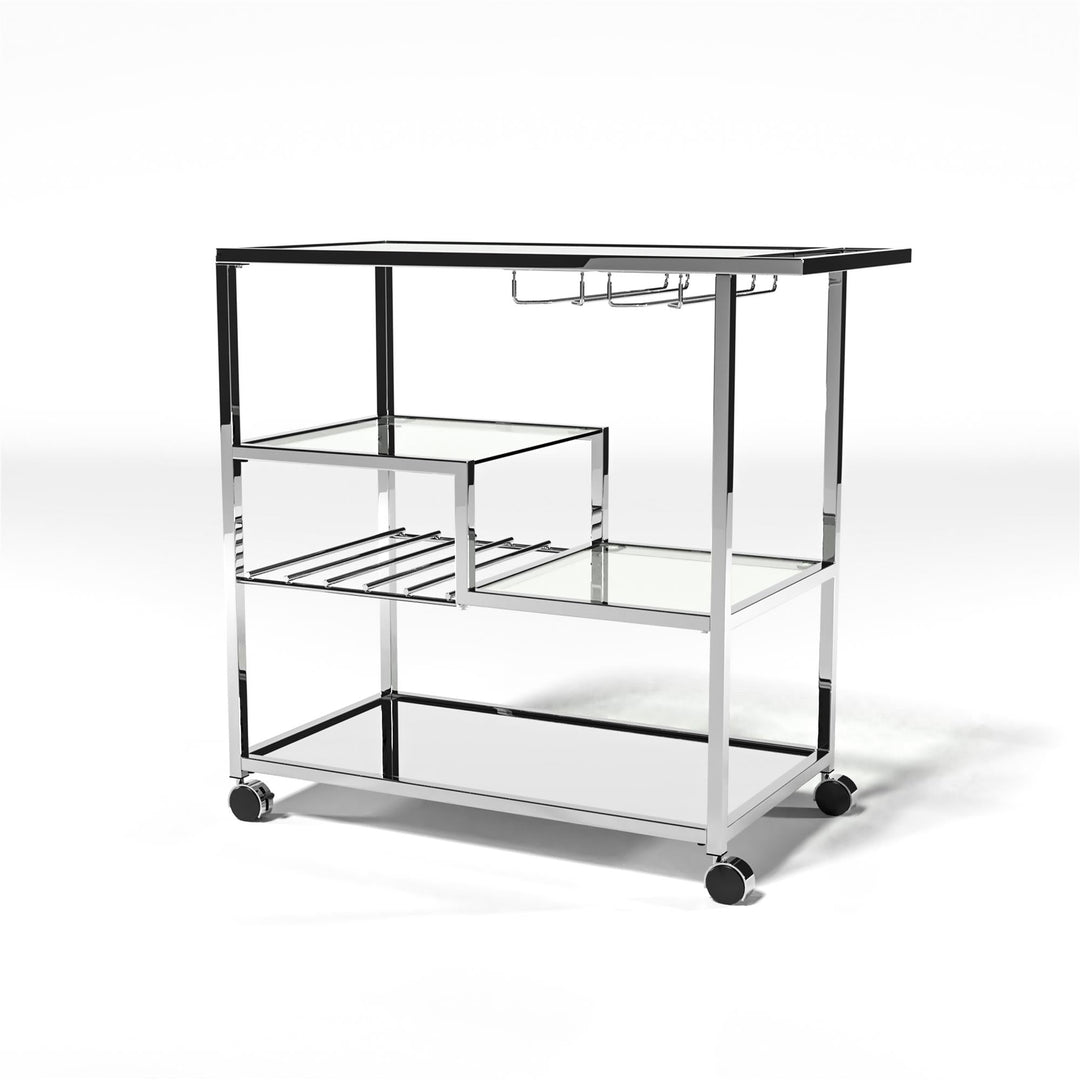 Serving Bar Cart - Chrome