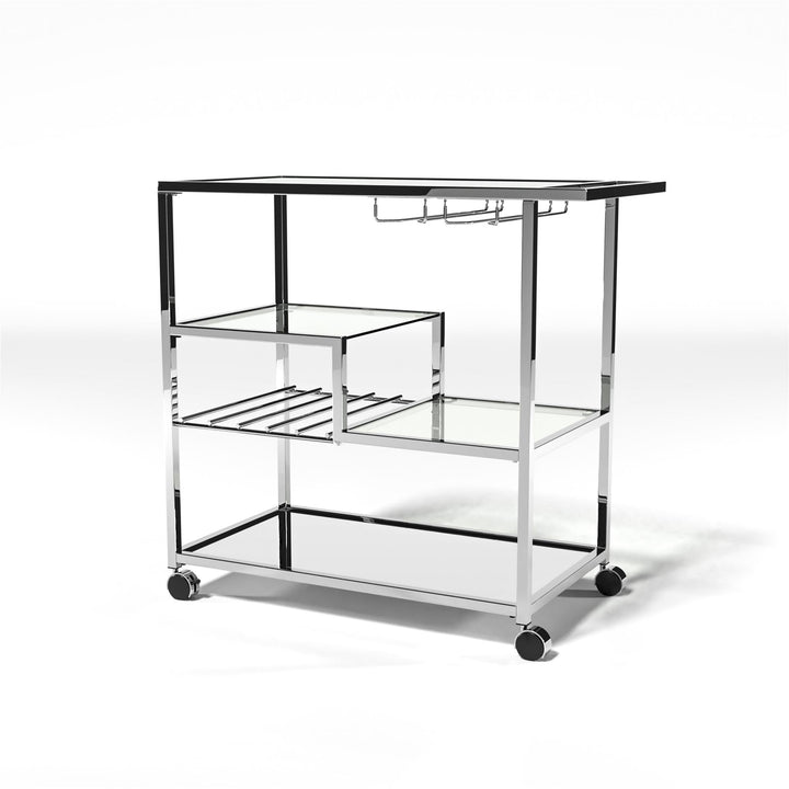 Serving Bar Cart - Chrome