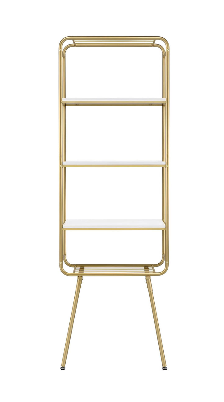 Display Cabinet Bookcase with 3 Open Shelves - Gold
