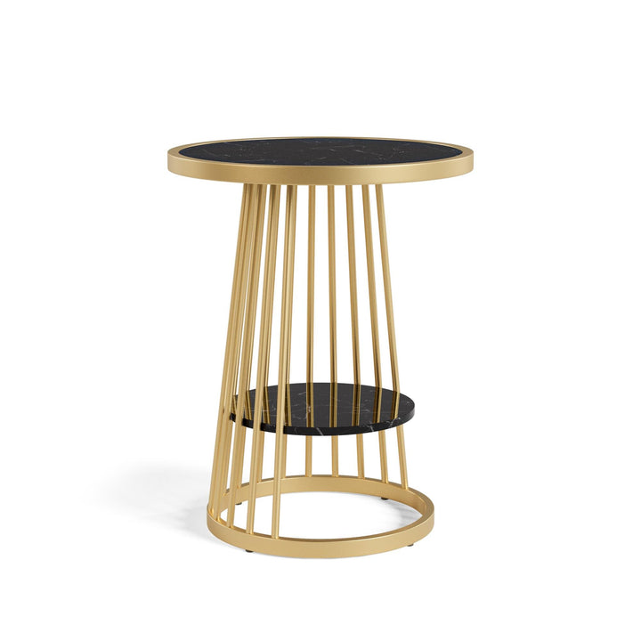 accent table with marble top - Gold