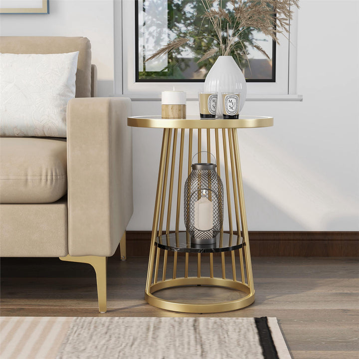 accent table with shelves - Gold
