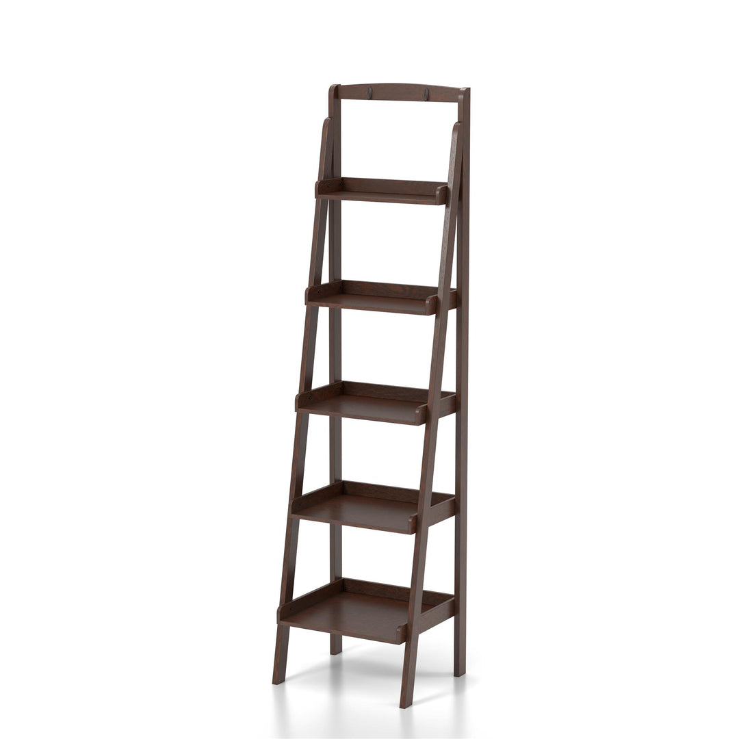 5-Tier Ladder Style Bookcase - Espresso