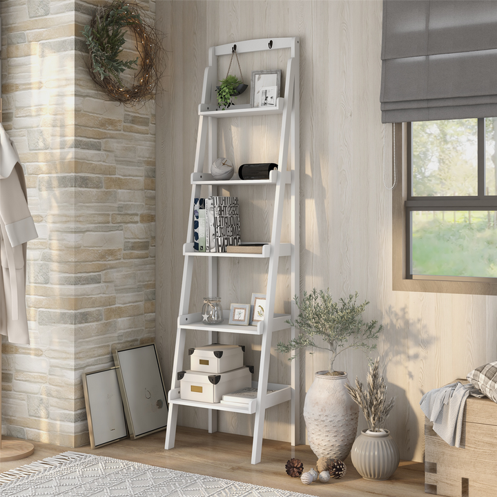 5-Tier Ladder Style display stand - White