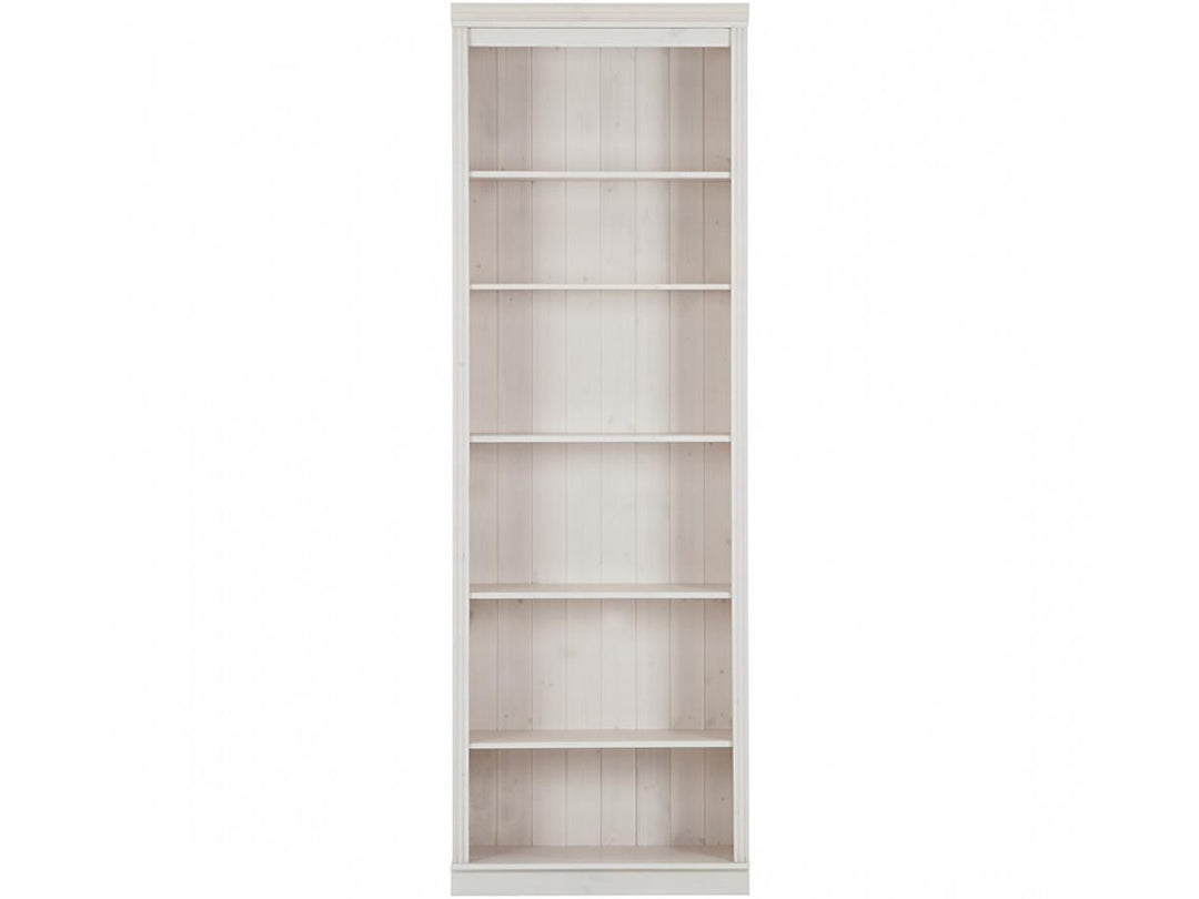 Anita Solid Wood 6 Shelf Open Bookcase - White