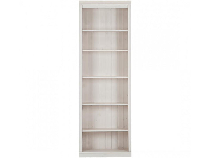 Anita Solid Wood 6 Shelf Open Bookcase - White