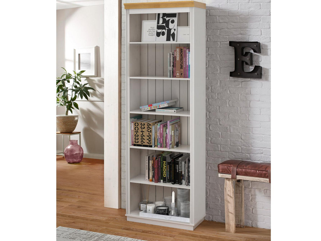 Anita Solid Wood 6 Shelf Open Bookcase - Honey