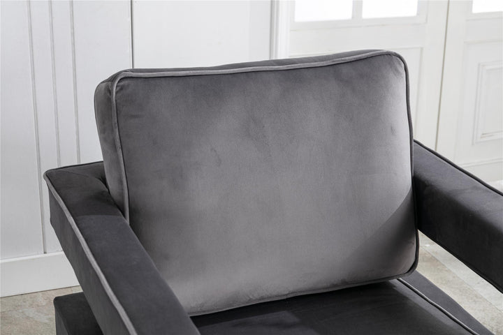 33-inch velvet arm chair - Gray