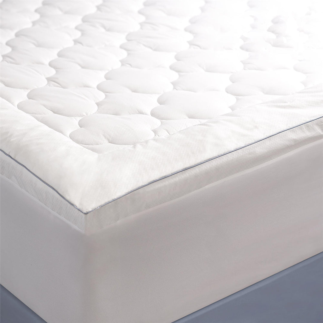 quilted wave pattern mattress pad - N/A - King