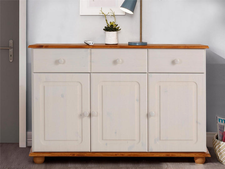 Chester Sideboard with 3 Drawers and 2 Cabinets - Honey