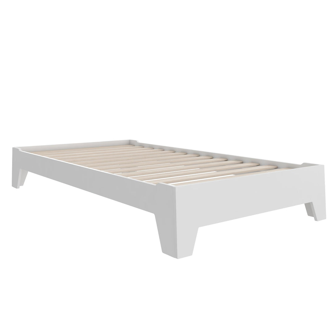 Alessi Kids Montessori Floor Bed​ with 2 Heights - White - Twin