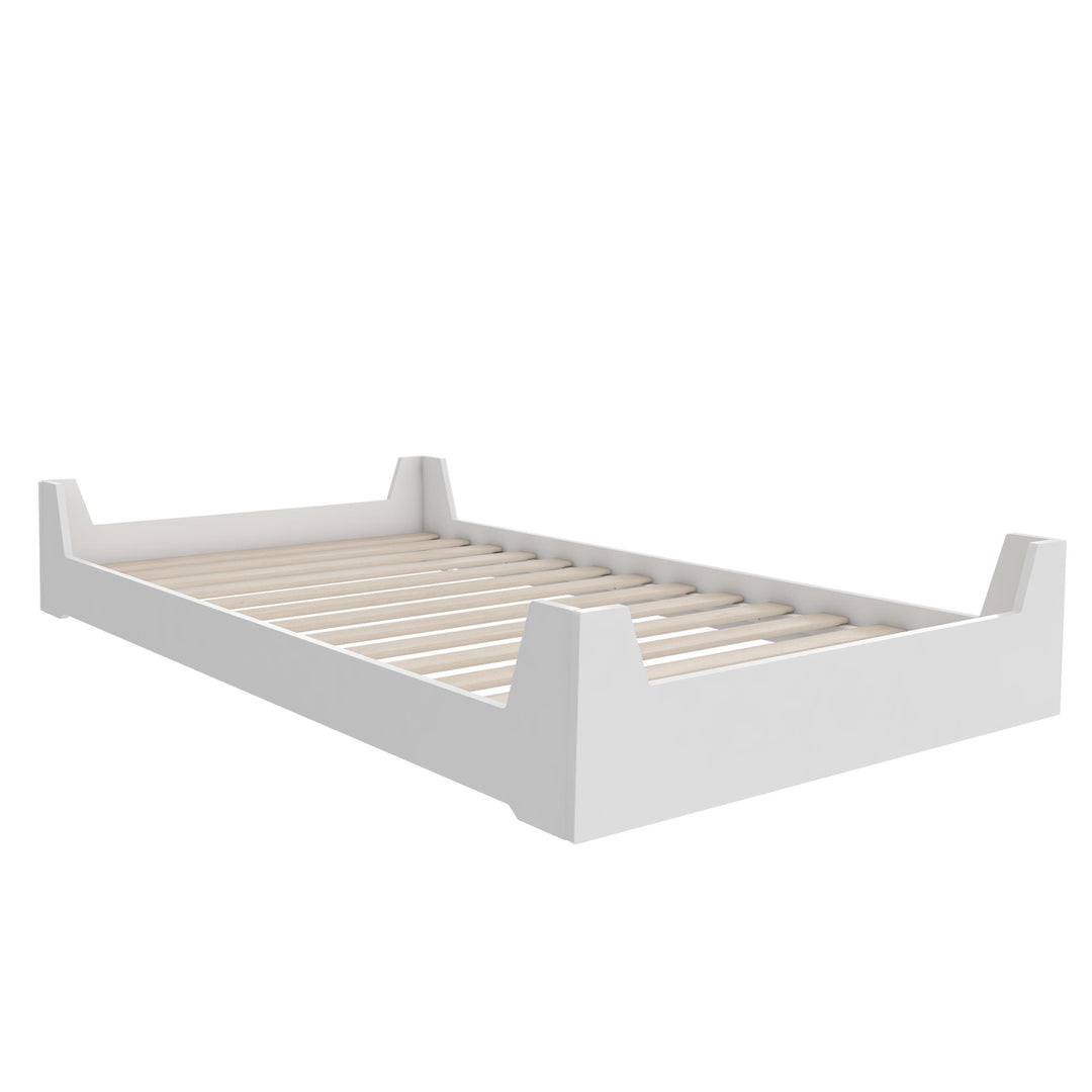 Alessi Kids Montessori Floor Bed​ with 2 Heights - White - Twin