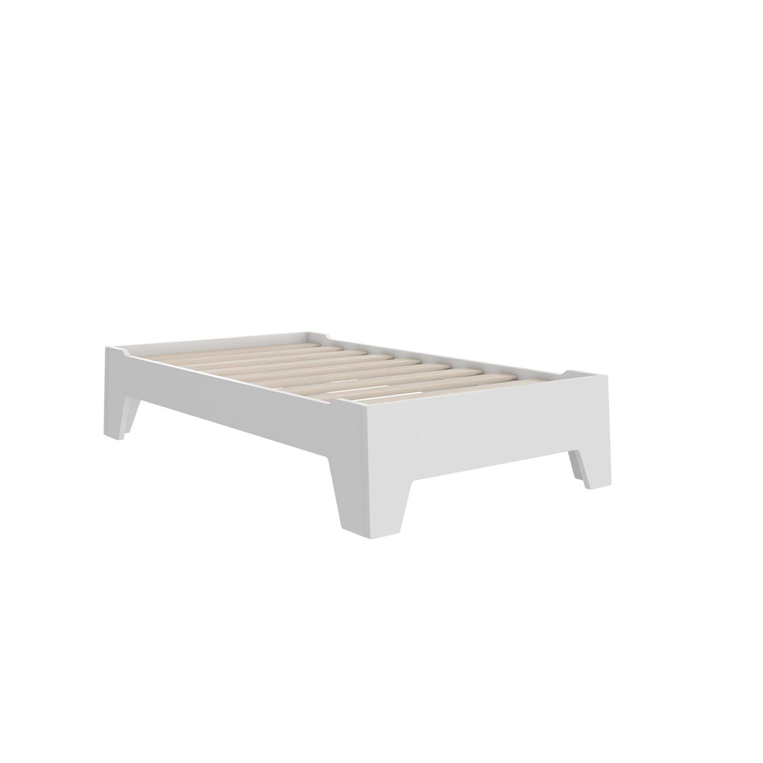 Alessi Montessori Toddler Floor Bed​ with 2 Heights - White - Crib & Toddler Mattress