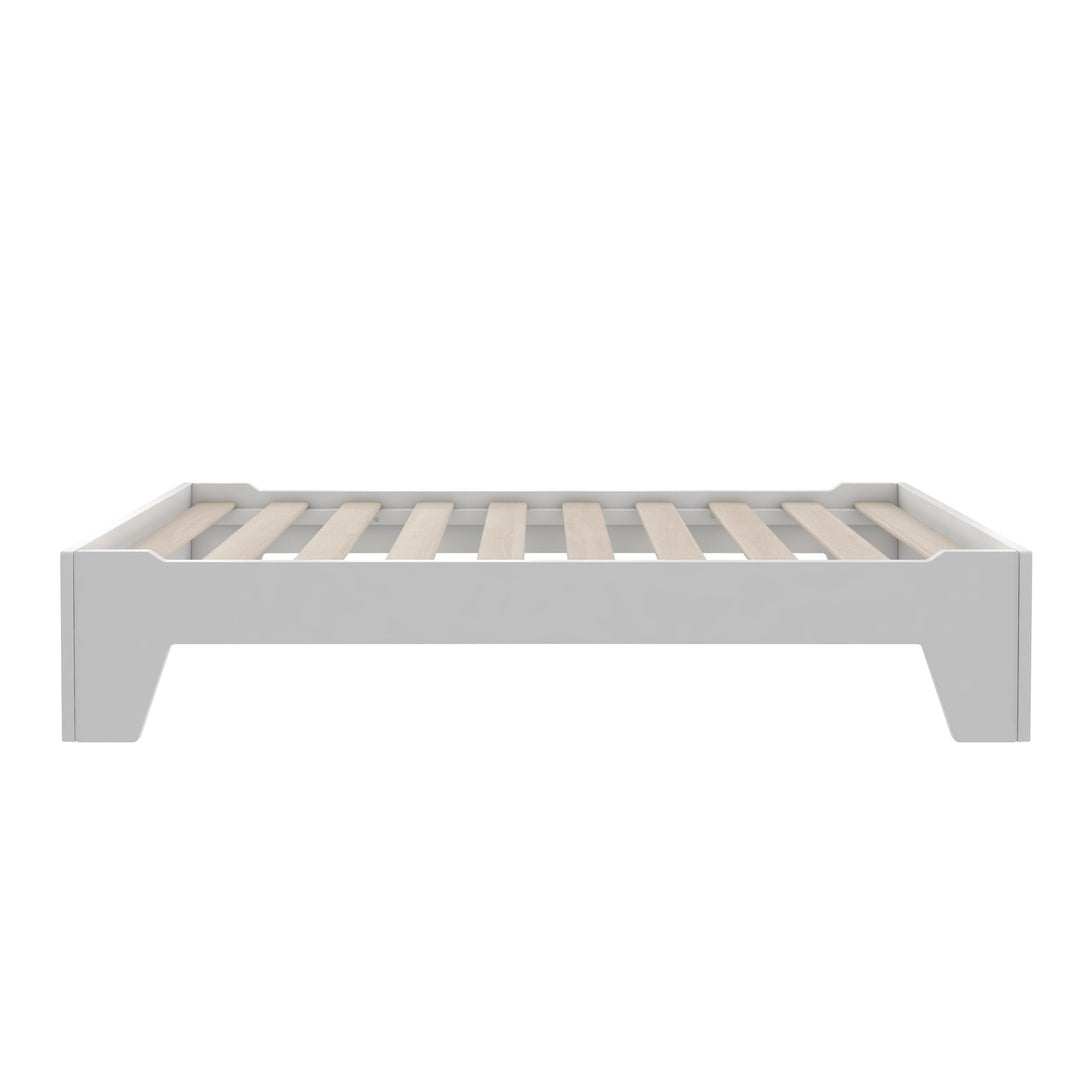 Alessi Montessori Toddler Floor Bed​ with 2 Heights - White - Crib & Toddler Mattress