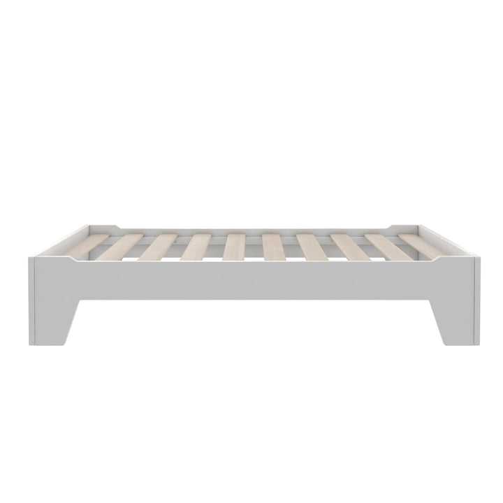 Alessi Montessori Toddler Floor Bed​ with 2 Heights - White - Crib & Toddler Mattress