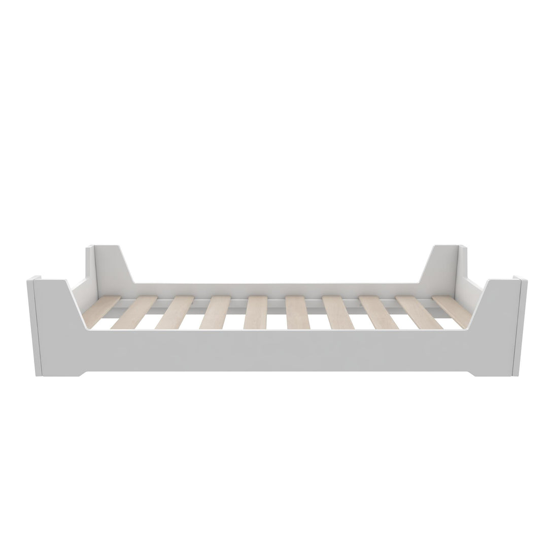 Alessi Montessori Toddler Floor Bed​ with 2 Heights - White - Crib & Toddler Mattress