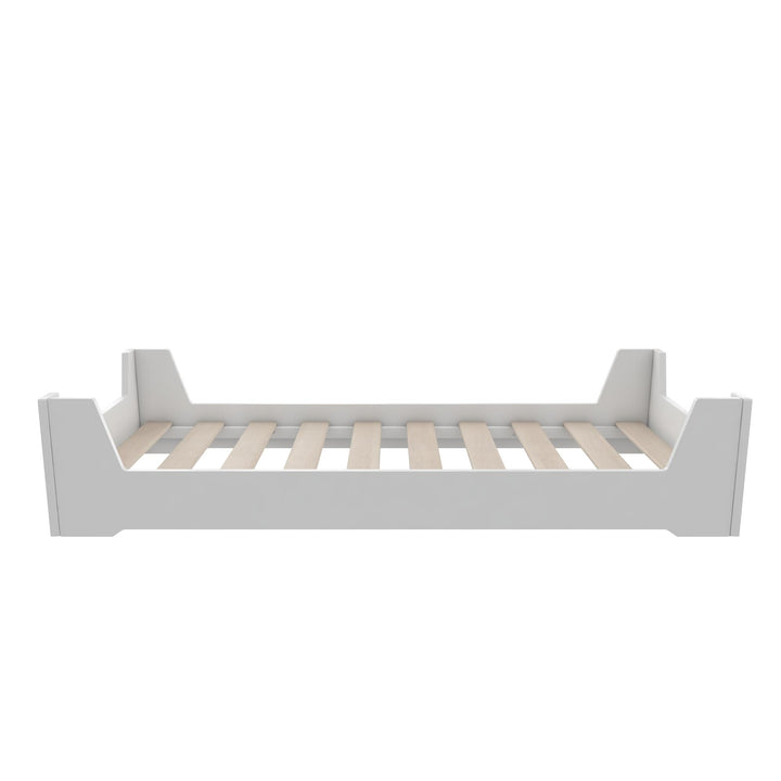 Alessi Montessori Toddler Floor Bed​ with 2 Heights - White - Crib & Toddler Mattress