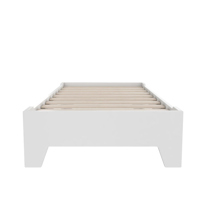 Alessi Montessori Toddler Floor Bed​ with 2 Heights - White - Crib & Toddler Mattress