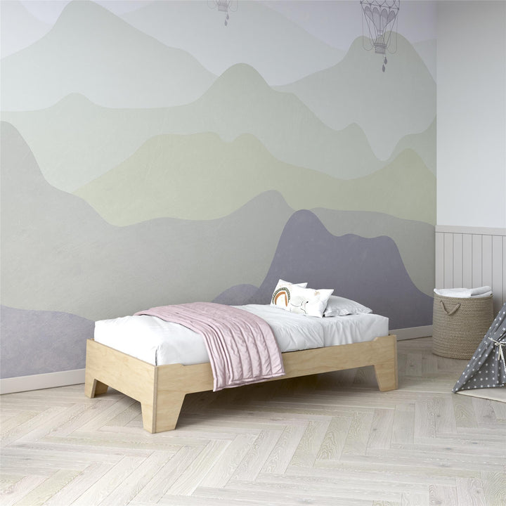 Alessi Montessori Toddler Floor Bed​ with 2 Heights - Natural - Crib & Toddler Mattress