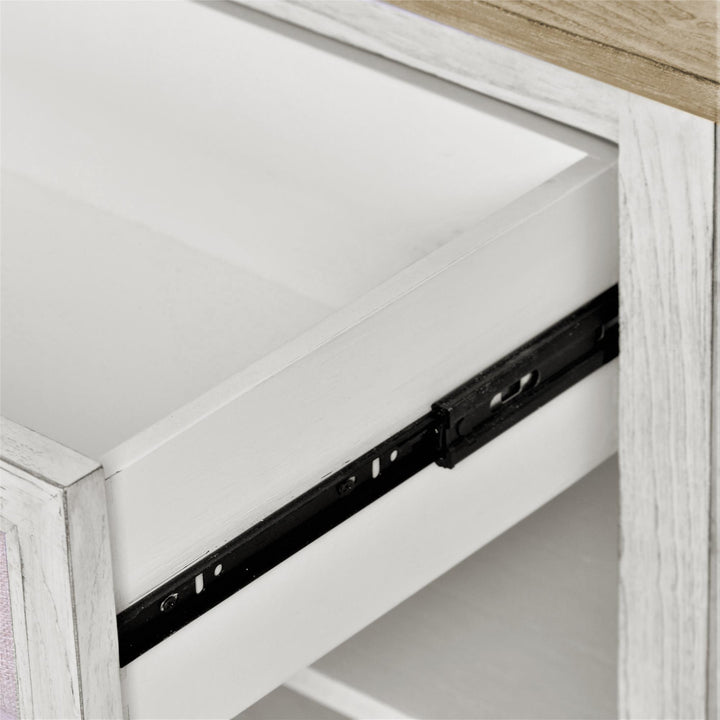 nightstand with drawer and open shelves - Beige