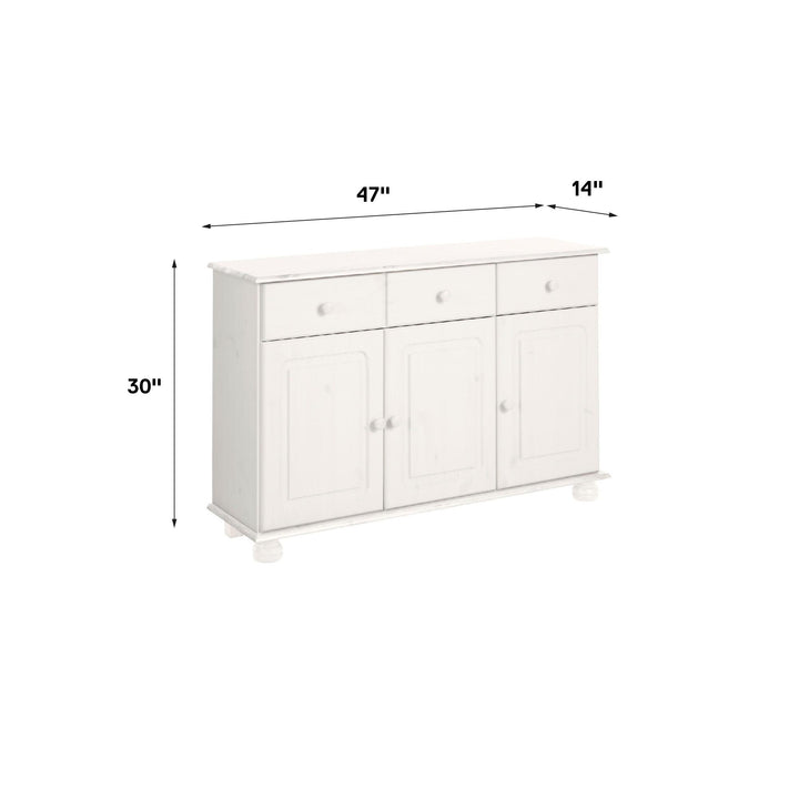 Chester Sideboard with 3 Drawers and 2 Cabinets - White