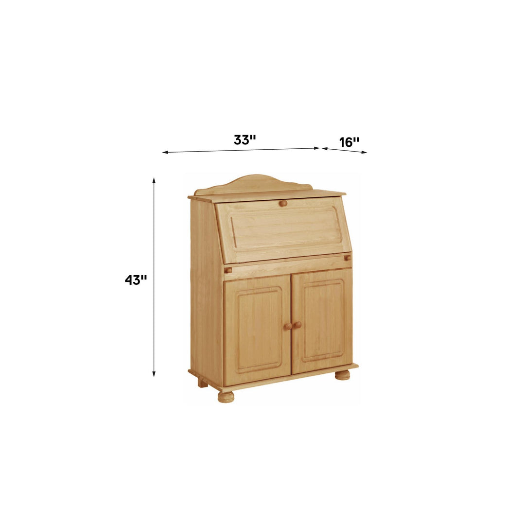 Chester Solid Wood Storage Desk with Bottom Closed Storage Cabinet - Brown