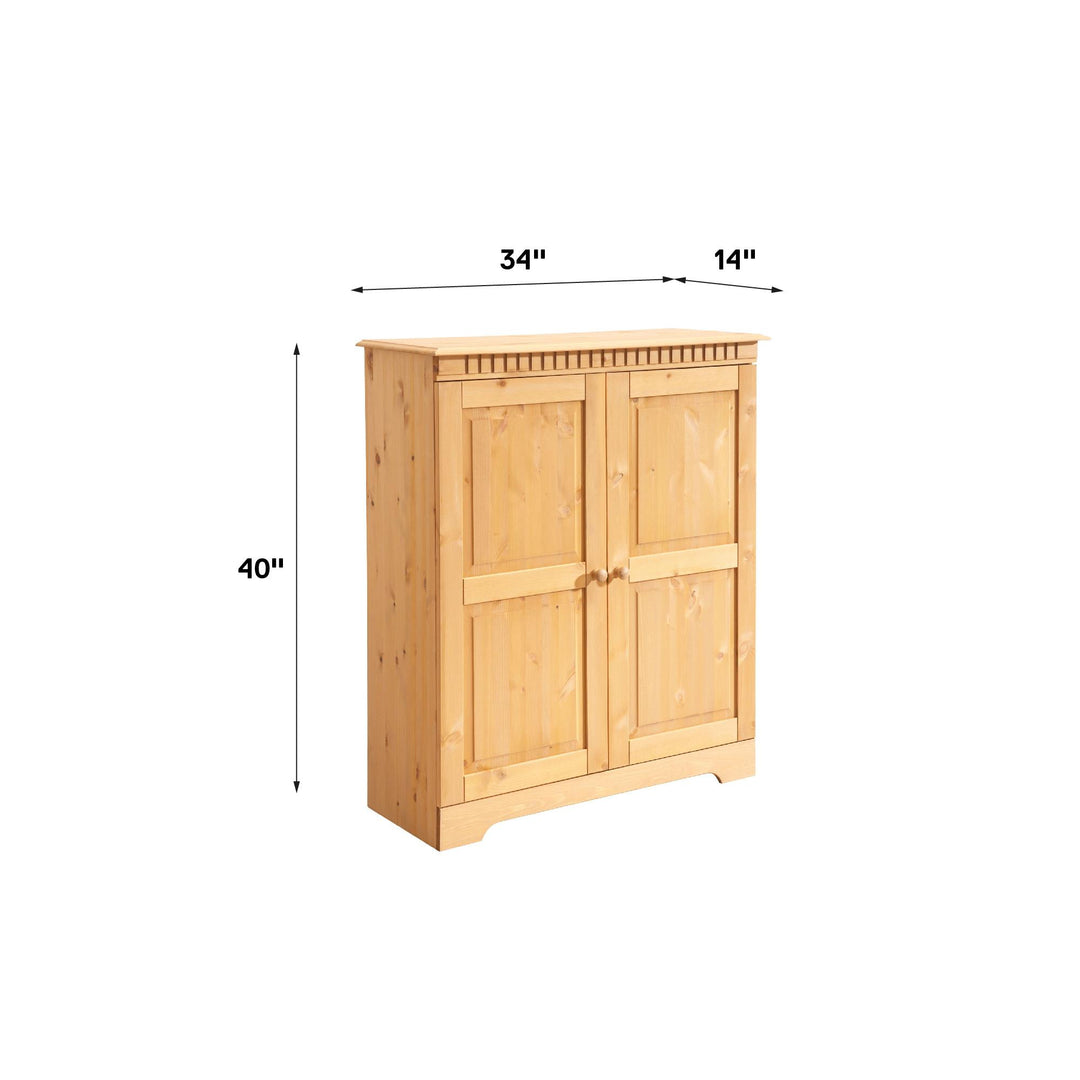 Cubrix Solid Wood 2 Door Closed Storage Cabinet - Brown