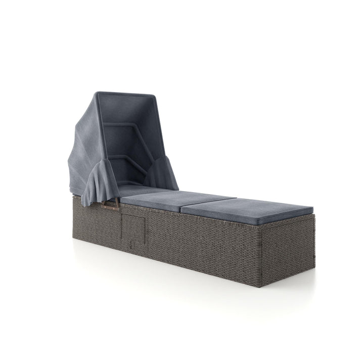 outdoor lounge chair with canopy - Gray
