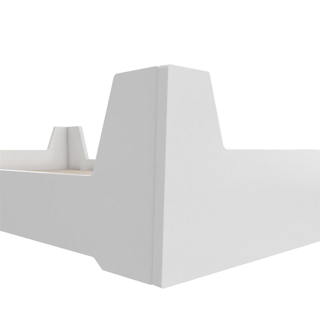 Alessi Montessori Toddler Floor Bed​ with 2 Heights - White - Crib & Toddler Mattress