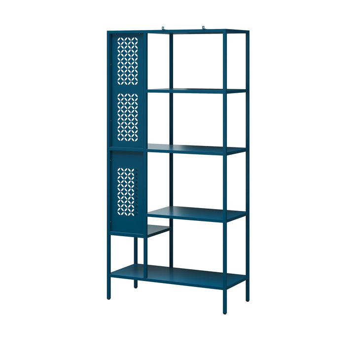 Annie Metal Bookcase with 4 Tier Shelves - Moroccan Blue