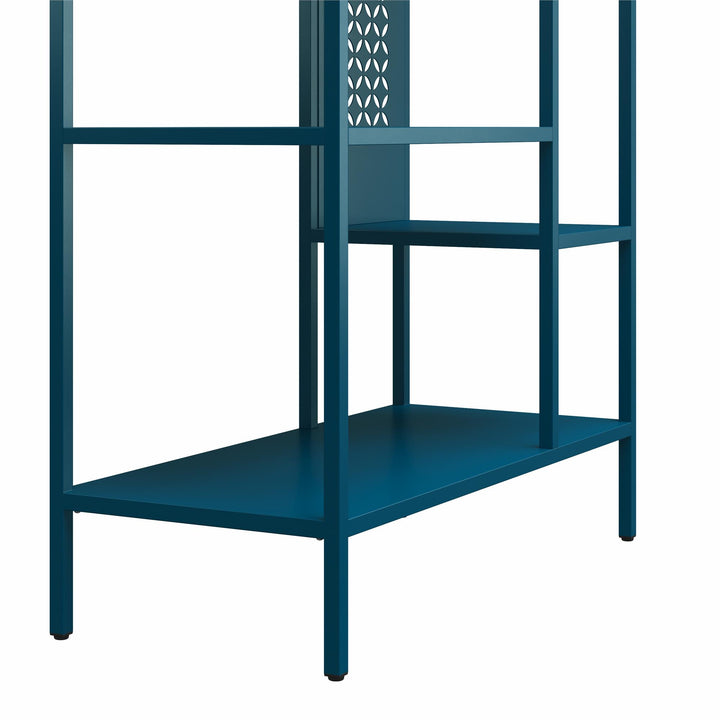 Annie Metal Bookcase with 4 Tier Shelves - Moroccan Blue