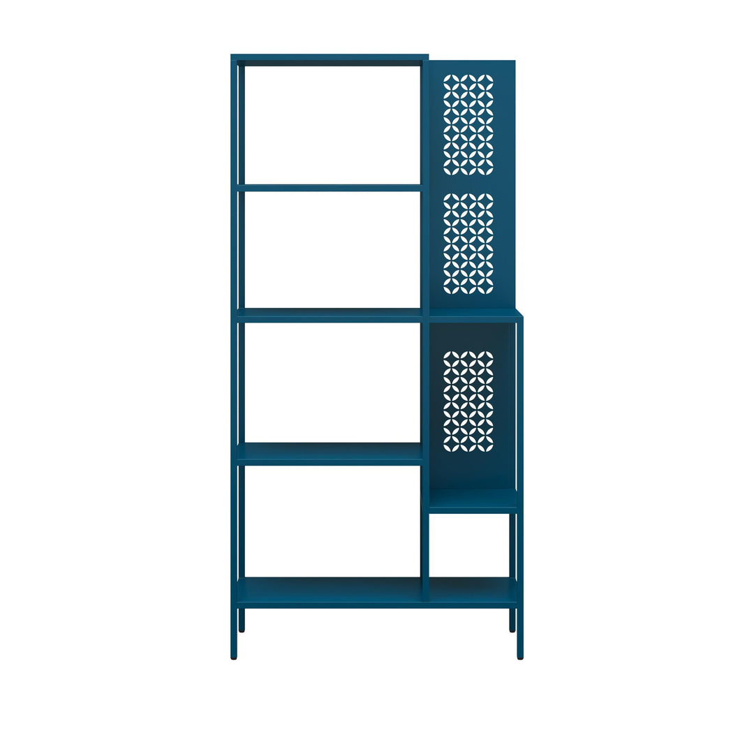 Annie Metal Bookcase with 4 Tier Shelves - Moroccan Blue