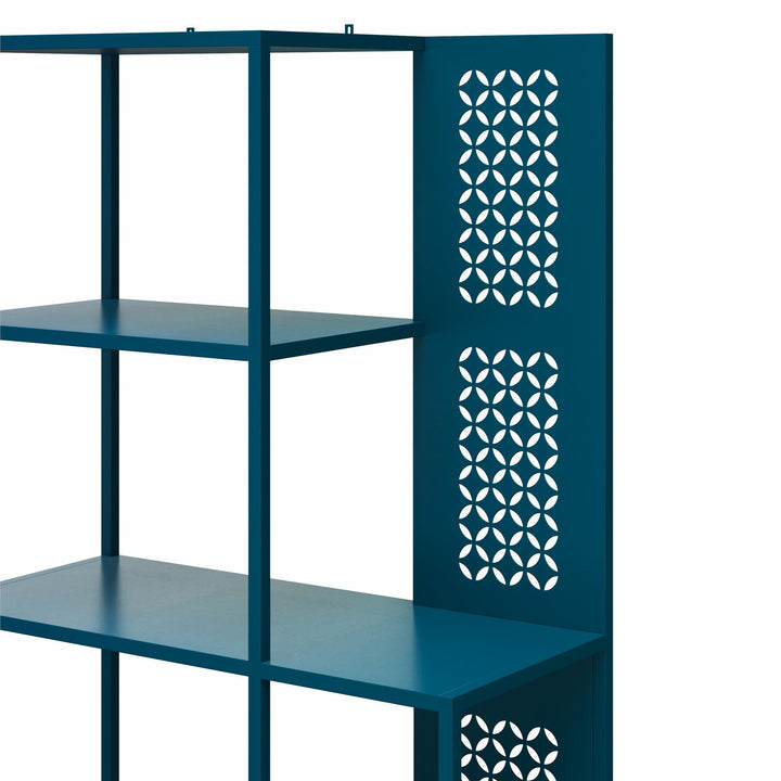 Annie Metal Bookcase with 4 Tier Shelves - Moroccan Blue
