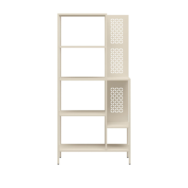 Annie Metal Bookcase with 4 Tier Shelves  -  Parchment