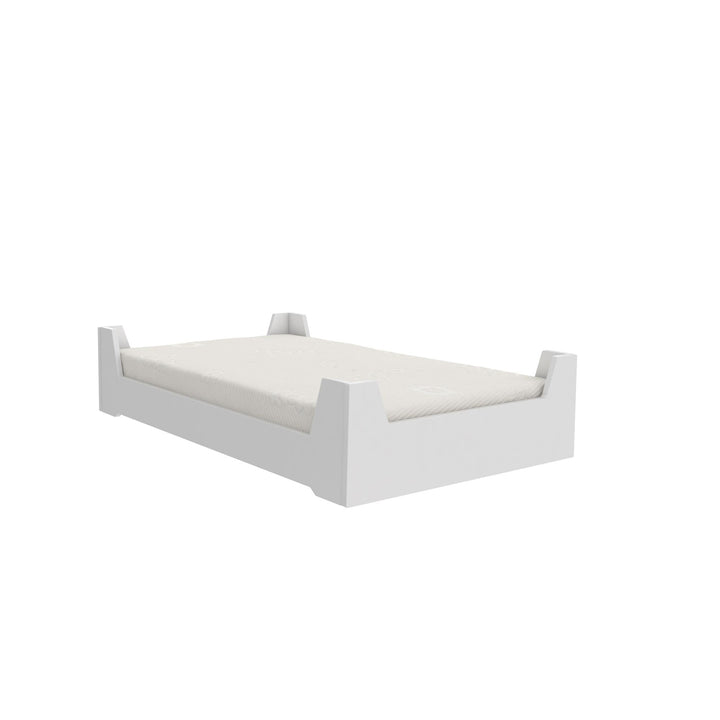 Alessi Montessori Toddler Floor Bed​ with 2 Heights - White - Crib & Toddler Mattress