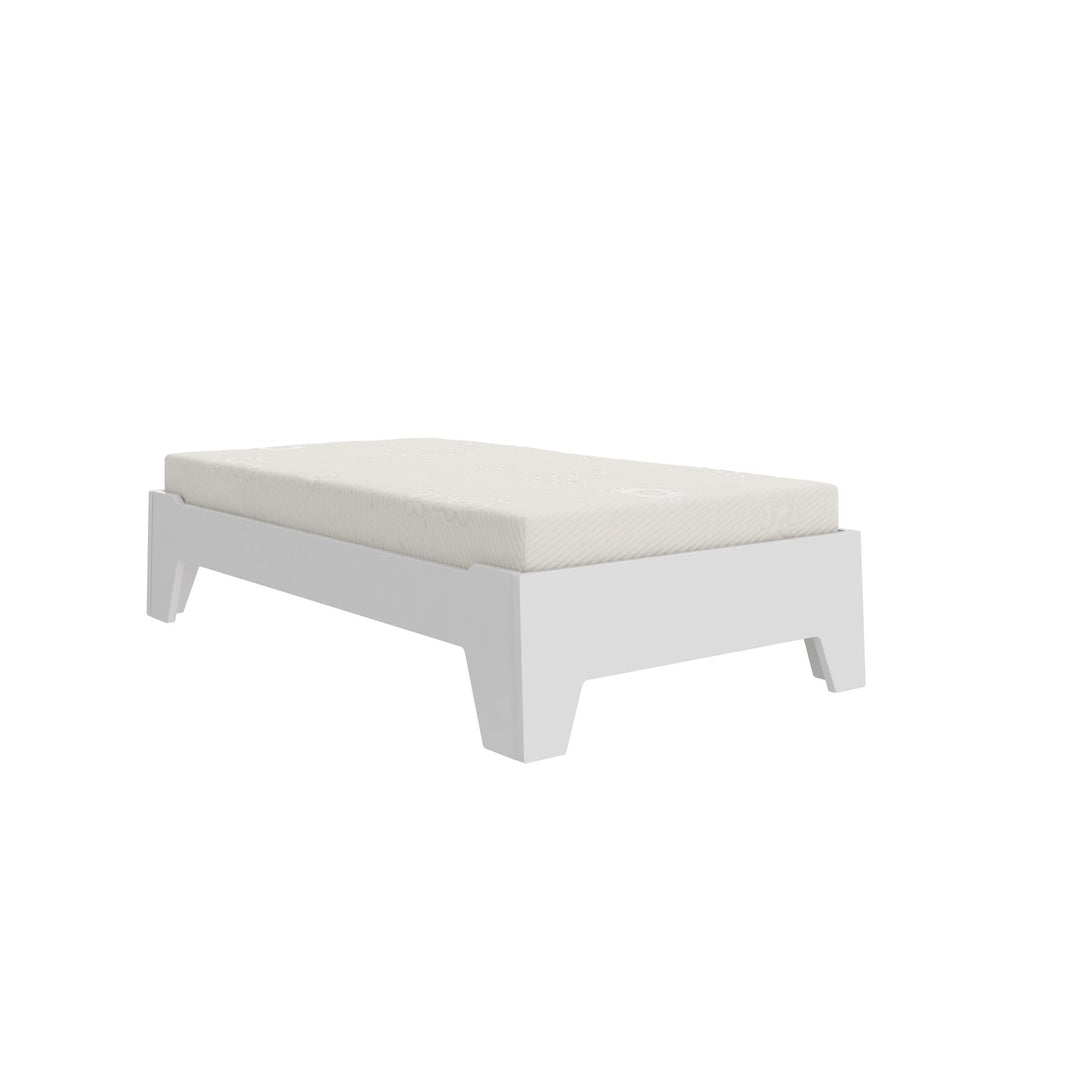 Alessi Montessori Toddler Floor Bed​ with 2 Heights - White - Crib & Toddler Mattress