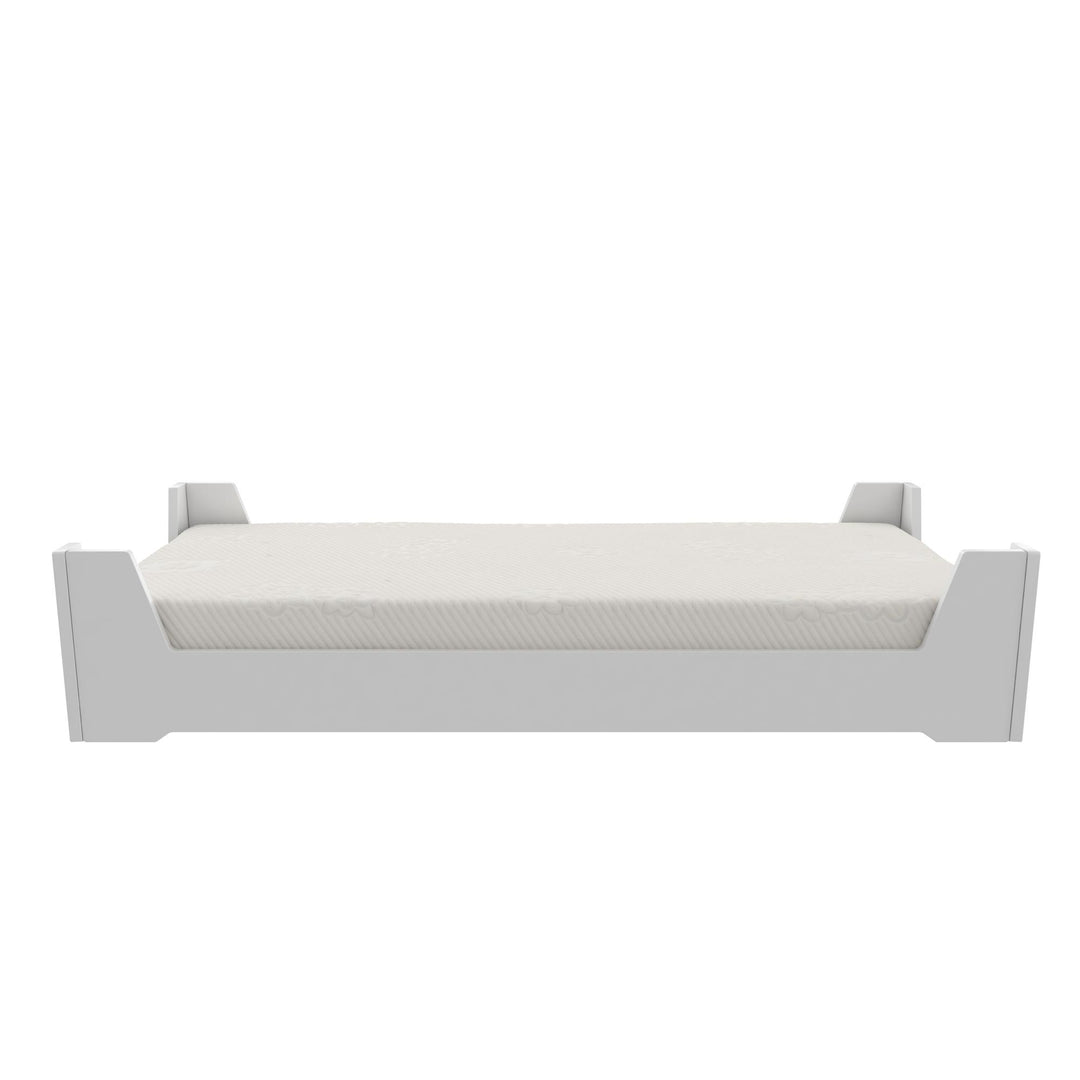 Alessi Montessori Toddler Floor Bed​ with 2 Heights - White - Crib & Toddler Mattress