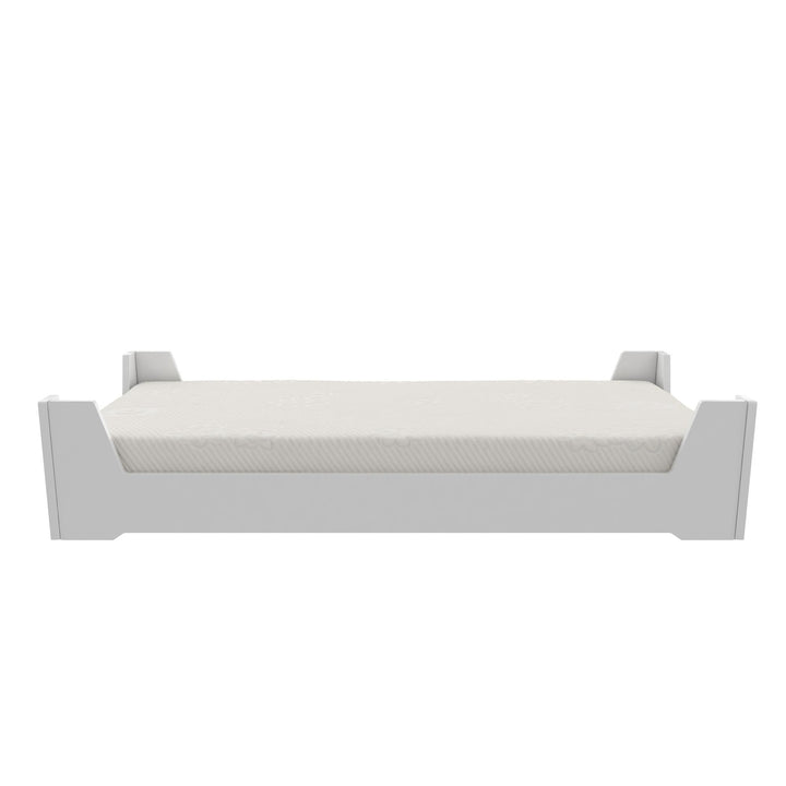 Alessi Montessori Toddler Floor Bed​ with 2 Heights - White - Crib & Toddler Mattress