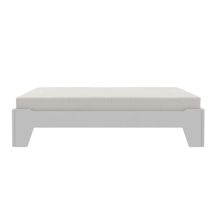 Alessi Montessori Toddler Floor Bed​ with 2 Heights - White - Crib & Toddler Mattress
