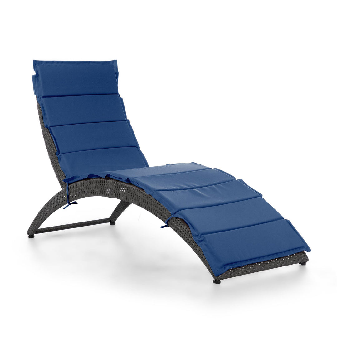 foldable outdoor chaise lounge - Blue