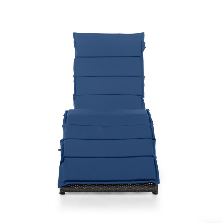 Outdoor Foldable Chaise Lounge - Blue