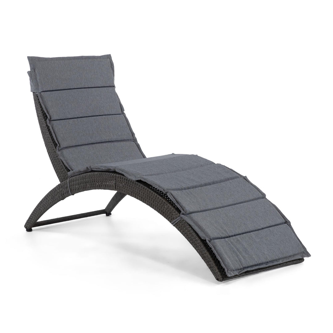 outdoor chaise lounge with cushion - Gray