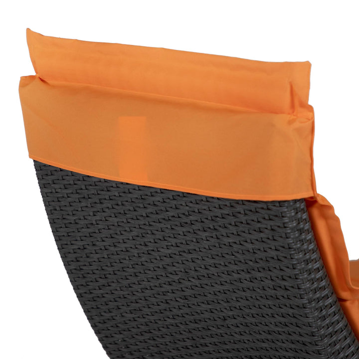 flat weave design chaise lounge - Orange