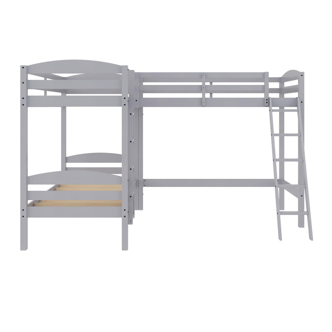 Clearwater Triple Wood Bunk/Loft Bed with Under Bed Storage - Gray